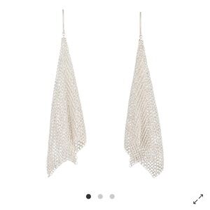 3” Long Tiffany Mesh Silver Earrings